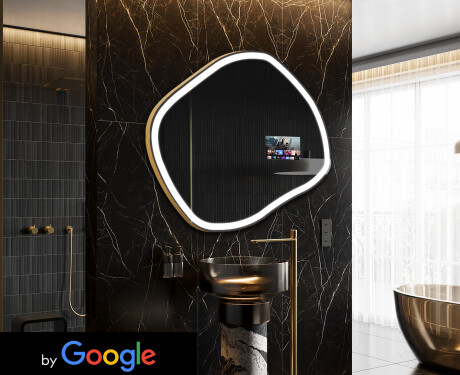 Szabálytalan LED-es megvilágítású tükör SMART R222 Google