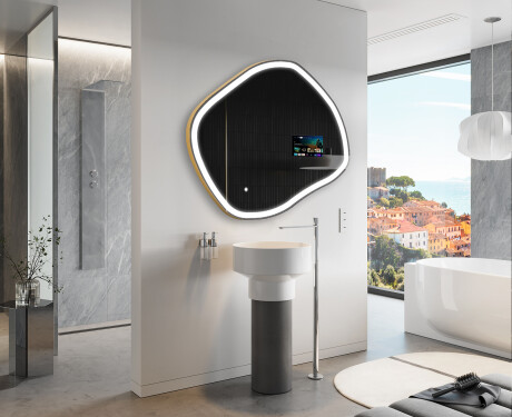 Szabálytalan LED-es megvilágítású tükör SMART R222 Google #9