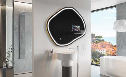 Szabálytalan LED-es megvilágítású tükör SMART R223 Google